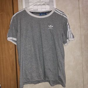 Three Stripes Gray Adidas Shirt